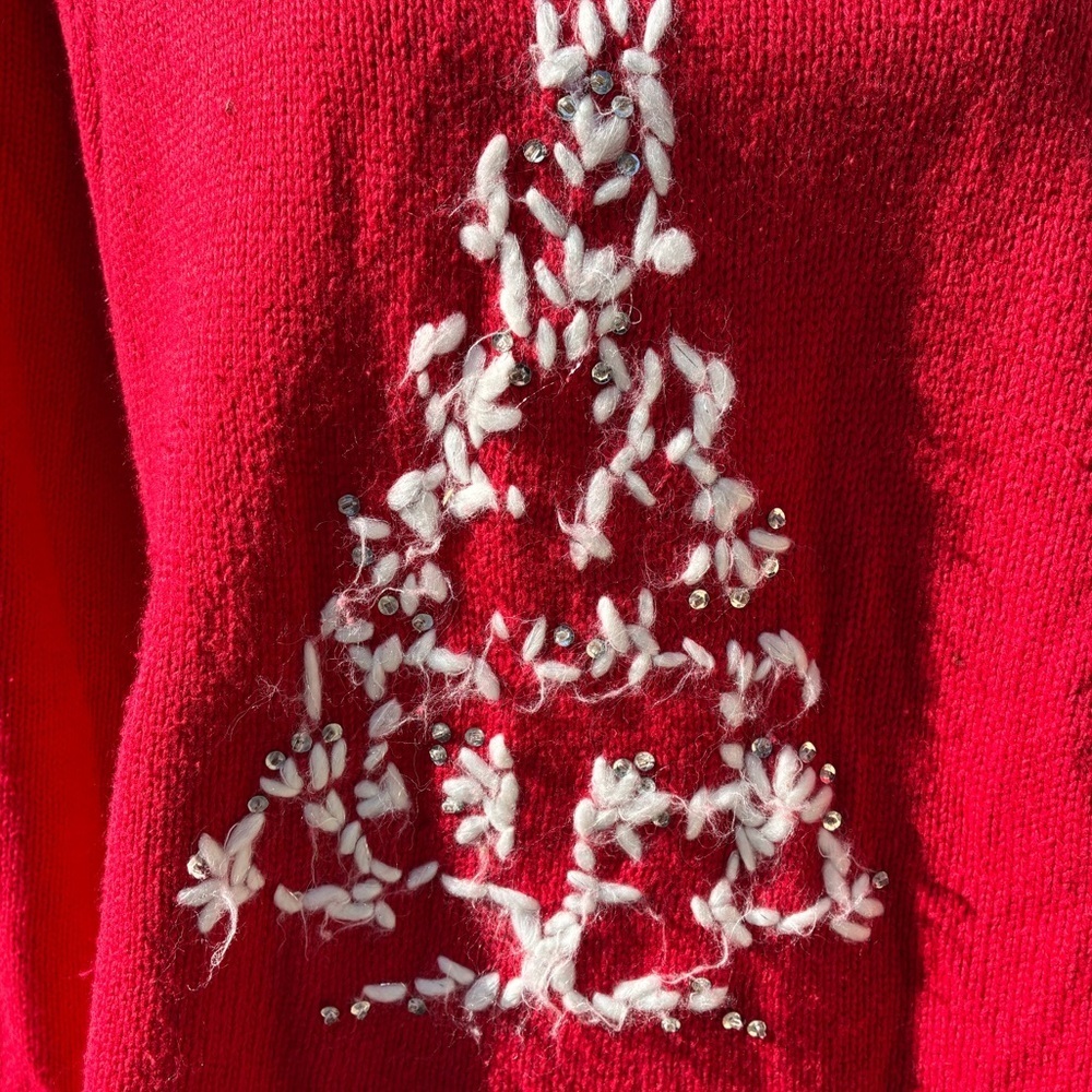 Coldwater Creek Red Christmas Tree Sweater2X - Picture 4 of 9